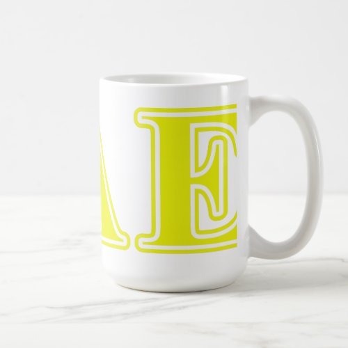 Sigma Alpha Epsilon Yellow Letters Coffee Mug