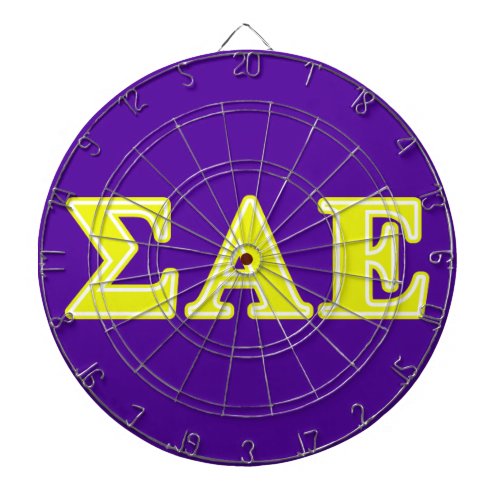 Sigma Alpha Epsilon Yellow Letters Dartboard