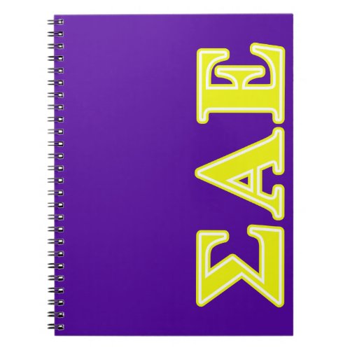 Sigma Alpha Epsilon Yellow Letters Notebook