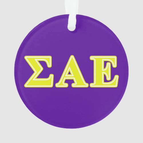 Sigma Alpha Epsilon Yellow Letters Ornament