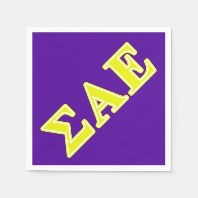 Sigma Alpha Epsilon Yellow Letters Paper Napkins (Front)