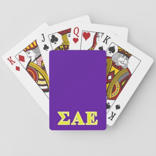 Sigma Alpha Epsilon Yellow Letters Poker Cards