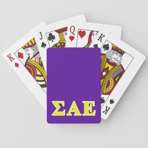 Sigma Alpha Epsilon Yellow Letters Poker Cards