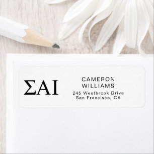 Sigma Alpha Iota Greek Letters Label