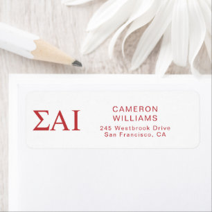 Sigma Alpha Iota Greek Letters Label