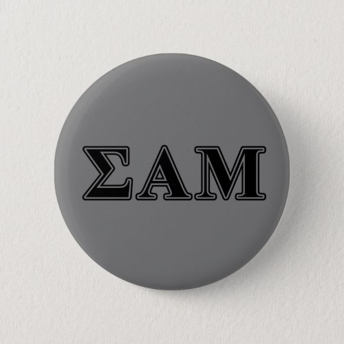 Sigma Alpha Mu Black Letters Pinback Button