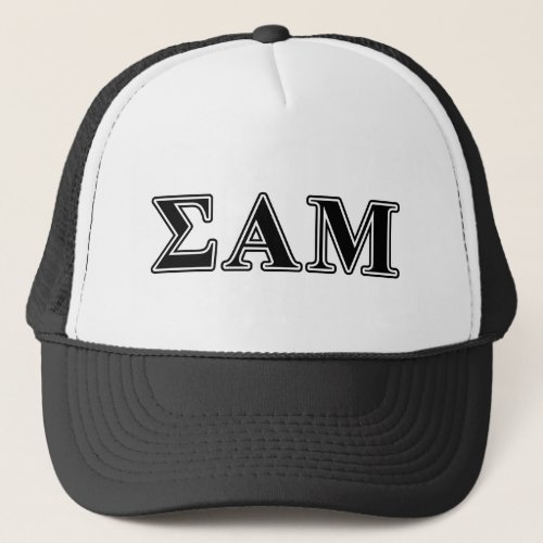 Sigma Alpha Mu Black Letters Trucker Hat