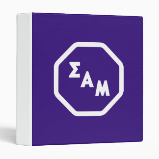 Sigma Alpha Mu Fraternity Octagon Greek Letters 3 Ring Binder