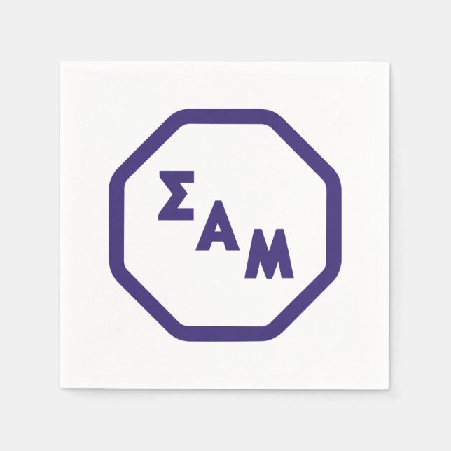 Sigma Alpha Mu Fraternity Octagon Greek Letters Napkins (Front)