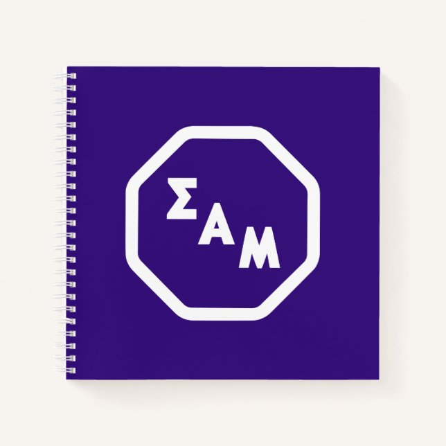 Sigma Alpha Mu Fraternity Octagon Greek Letters Notebook (Front)