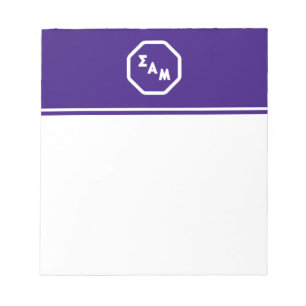 Sigma Alpha Mu Fraternity Octagon Greek Letters Notepad