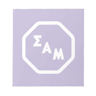 Sigma Alpha Mu Fraternity Octagon Greek Letters Notepad