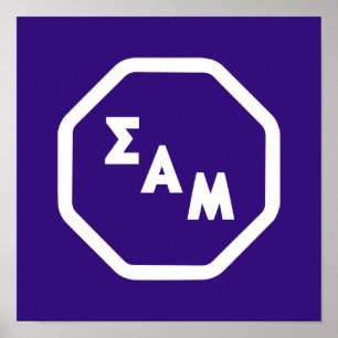 Sigma Alpha Mu Fraternity Octagon Greek Letters Poster