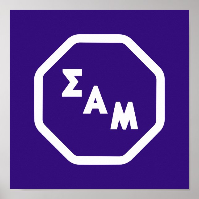Sigma Alpha Mu Fraternity Octagon Greek Letters Poster (Front)