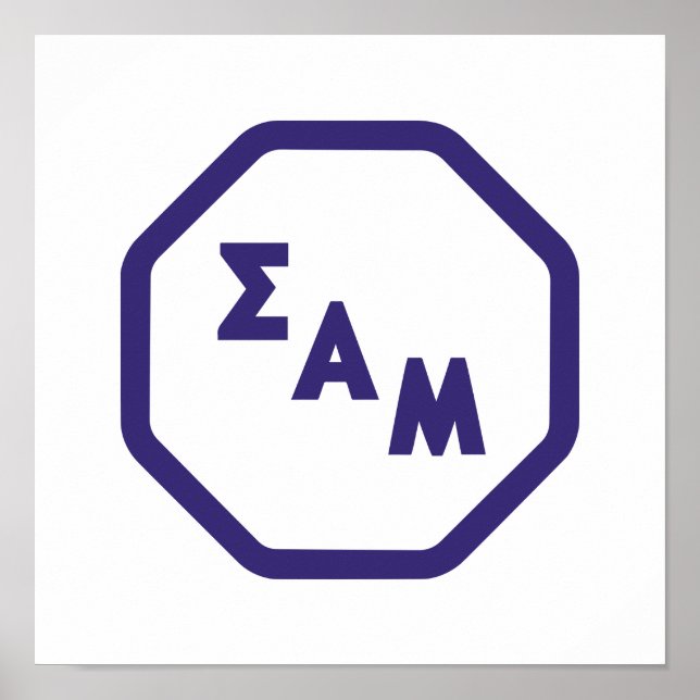 Sigma Alpha Mu Fraternity Octagon Greek Letters Poster (Front)