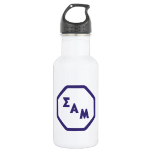 Sigma Alpha Mu Fraternity Octagon Greek Letters Stainless Steel Water Bottle