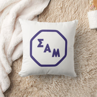 Sigma Alpha Mu Fraternity Octagon Greek Letters Throw Pillow