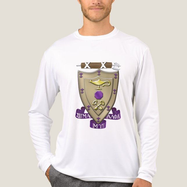 Sigma Alpha Mu Fraternity Official Coat of Arms 2 Tri-Blend Shirt (Front)