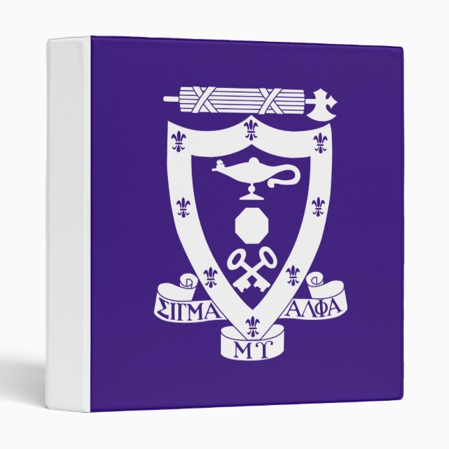 Sigma Alpha Mu Fraternity Official Coat of Arms 3 Ring Binder (Front/Spine)