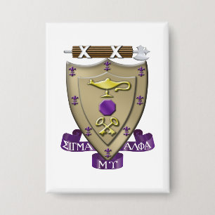 Sigma Alpha Mu Fraternity Official Coat of Arms Button