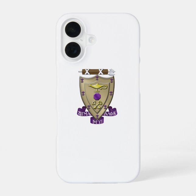 Sigma Alpha Mu Fraternity Official Coat of Arms iPhone Case (Back)