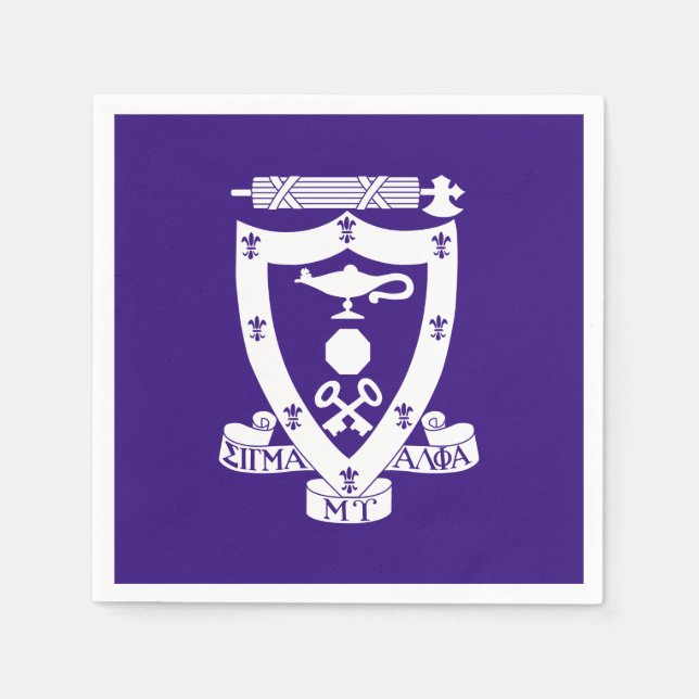 Sigma Alpha Mu Fraternity Official Coat of Arms Napkins (Front)