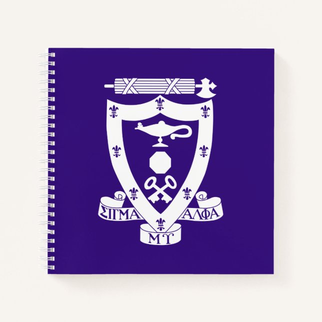 Sigma Alpha Mu Fraternity Official Coat of Arms Notebook (Front)