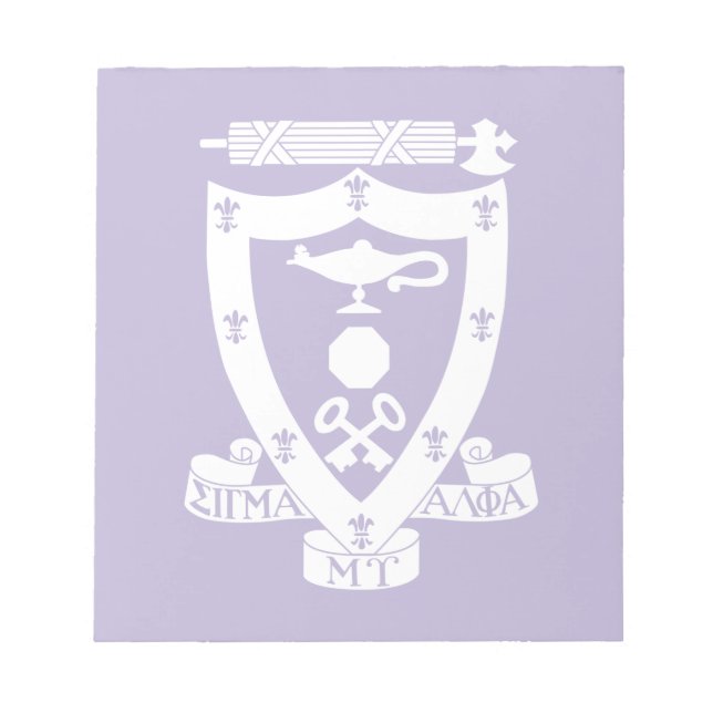 Sigma Alpha Mu Fraternity Official Coat of Arms Notepad (Front)