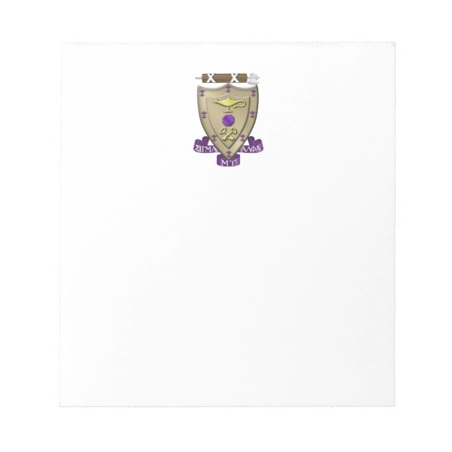 Sigma Alpha Mu Fraternity Official Coat of Arms Notepad (Front)