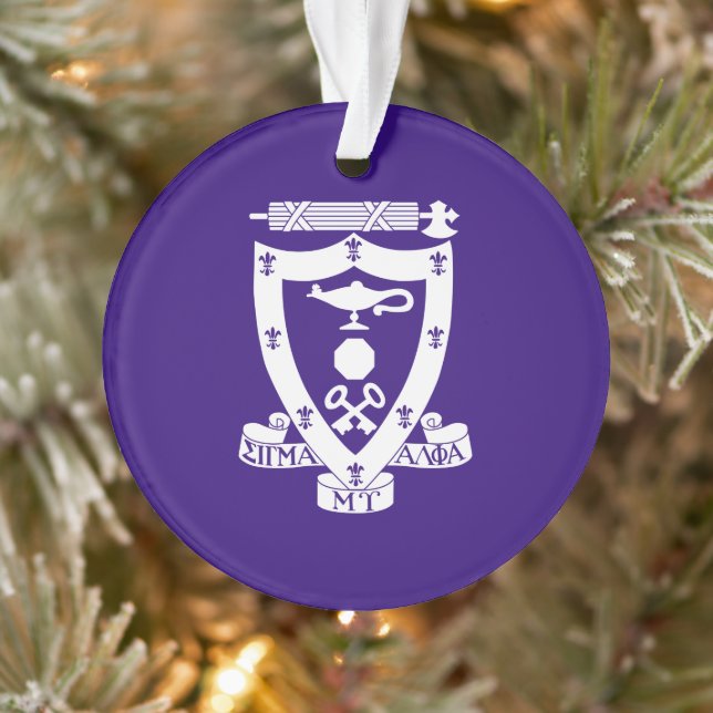 Sigma Alpha Mu Fraternity Official Coat of Arms Ornament (Tree)