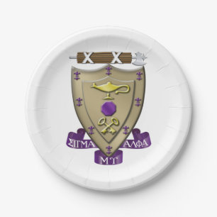 Sigma Alpha Mu Fraternity Official Coat of Arms Paper Plates