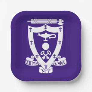 Sigma Alpha Mu Fraternity Official Coat of Arms Paper Plates