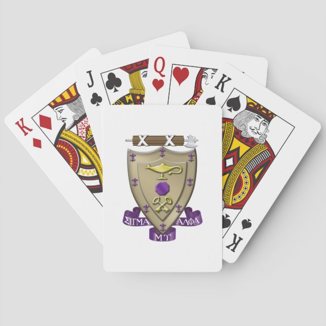 Sigma Alpha Mu Fraternity Official Coat of Arms Poker Cards (Back)
