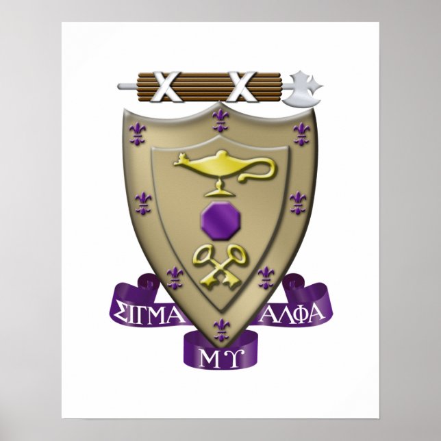 Sigma Alpha Mu Fraternity Official Coat of Arms Poster (Front)