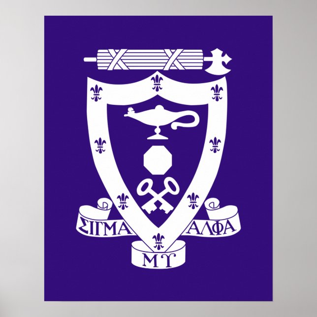 Sigma Alpha Mu Fraternity Official Coat of Arms Poster (Front)