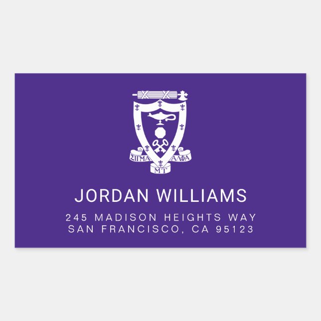 Sigma Alpha Mu Fraternity Official Coat of Arms Rectangular Sticker (Front)