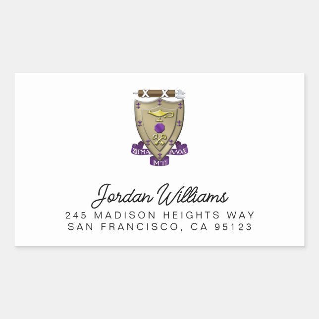 Sigma Alpha Mu Fraternity Official Coat of Arms Rectangular Sticker (Front)