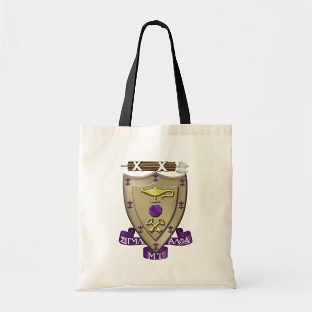 Sigma Alpha Mu Fraternity Official Coat of Arms Tote Bag (Front)