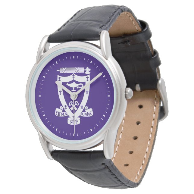 Sigma Alpha Mu Fraternity Official Coat of Arms Watch (Angled)