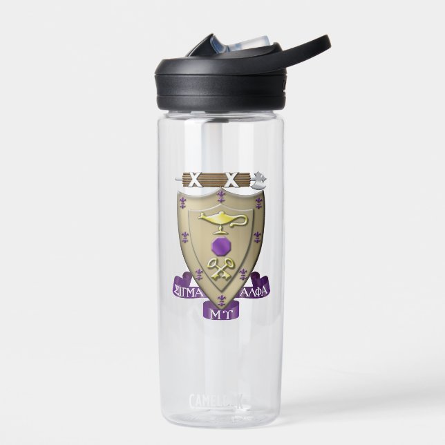 Sigma Alpha Mu Fraternity Official Coat of Arms Water Bottle (Left)