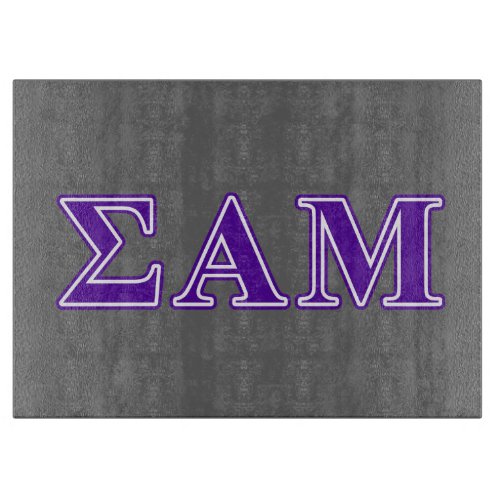 Sigma Alpha Mu Purple Letters Cutting Board