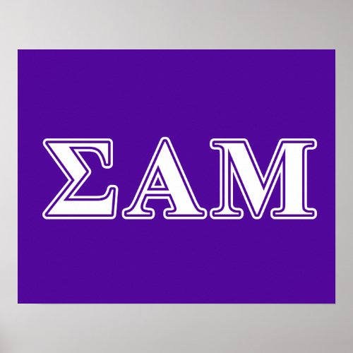 Sigma Alpha Mu White and Purple Letters Poster