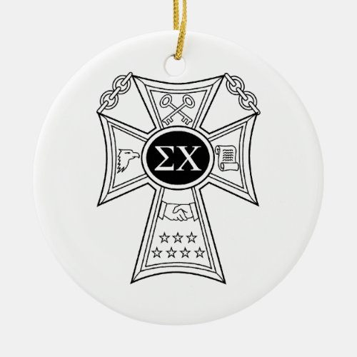 Sigma Chi Badge Ceramic Ornament