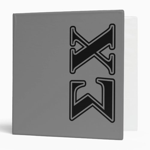 Sigma Chi Black Letters 3 Ring Binder