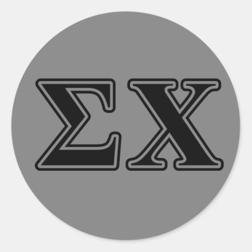 Sigma Chi Black Letters Classic Round Sticker