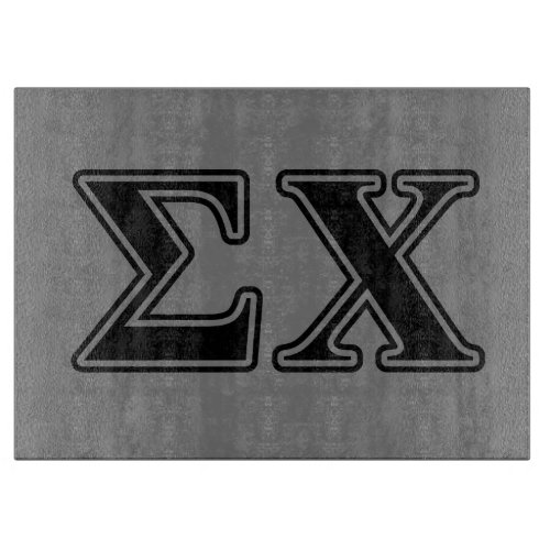 Sigma Chi Black Letters Cutting Board