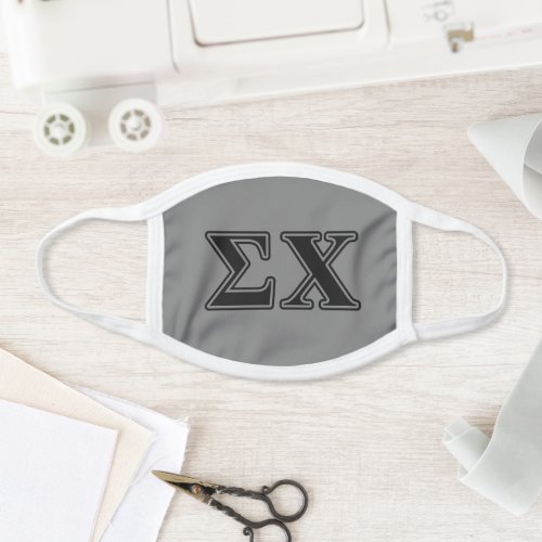 Sigma Chi Black Letters Face Mask