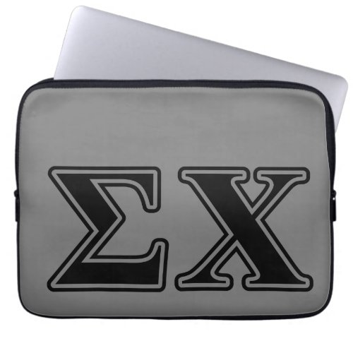 Sigma Chi Black Letters Laptop Sleeve