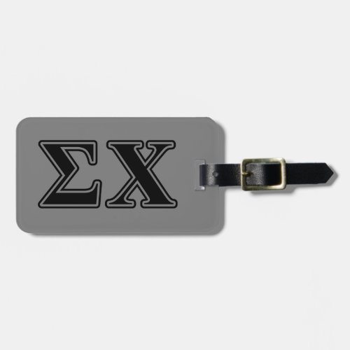 Sigma Chi Black Letters Luggage Tag