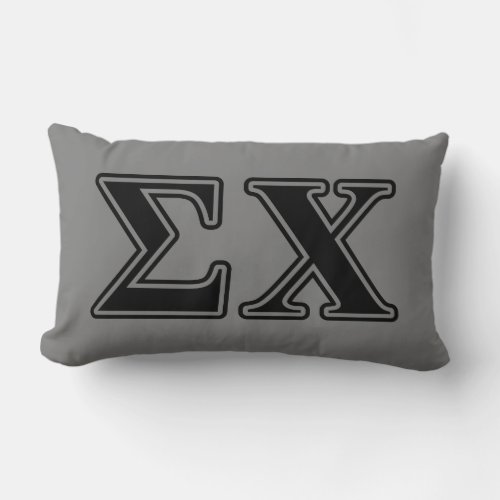 Sigma Chi Black Letters Lumbar Pillow